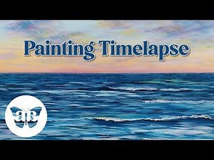 Simple Ocean Sunset Seascape Painting Time Lapse