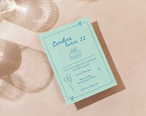 Trendy Adult Birthday Invitation Bundle - Editable Templates, Front & Back, RSVP, Thank You Card - Digital Download - Etsy UK