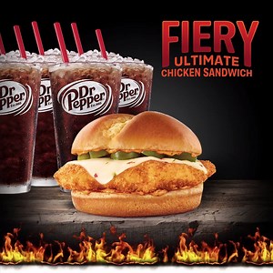 17K views · 422 reactions | The new SONIC Fiery Ultimate Chicken Sandwich is  Word to the wise: Order a backup Dr Pepper. Or 7. | Sonic Drive-In | Facebook
