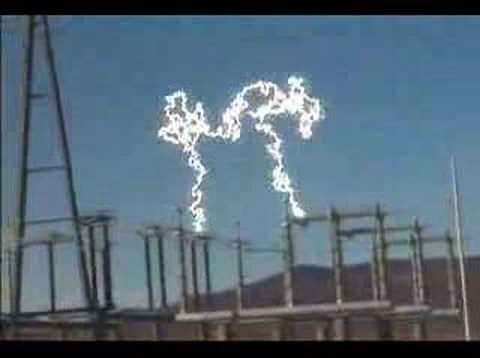 HIGH VOLTAGE! Substation disconnect Mammoth Electrical Arc!