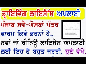 Punjab Self Declare Form Download Online SELF DECLARATION FORM FILL UP KIASE BHARE KARE FOR PUNJAB