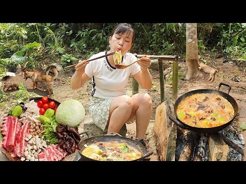 Survival Cooking In Forest: Cooking Hot Pot Delicious For Food Ideas In Jungle #52