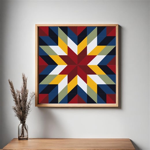 Sunflare Star Barn Quilt Pattern | Printable PDF   SVG (instant Download) - Etsy