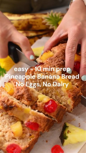 Pineapple Banana Bread (No eggs, NO Dairy) RECIPE IN COMMENT | The Conscious Plant Kitchen