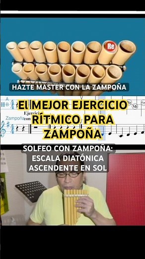 SOLFEO CON ZAMPOÑA: Practica ESCALA DIATÓNICA ASCENDENTE EN SOL #robechan #ZampoñaTutorial #Solfeo