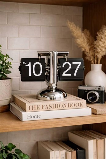 Retro Flip Clock | Stainless Steel, Industrial Desk Decor - Etsy Canada
