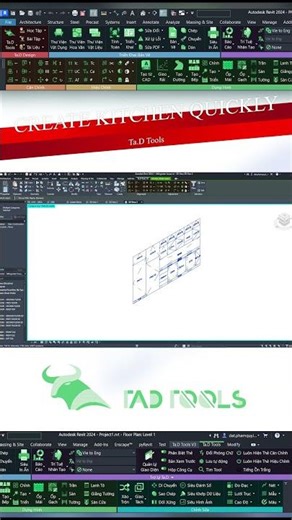 🔥 VẼ BẾP & TỦ TỰ ĐỘNG TRONG REVIT - CHỈ VỚI 3-4 CÚ NHẤP CHUỘT #revittips #plugins #tadtool #revit