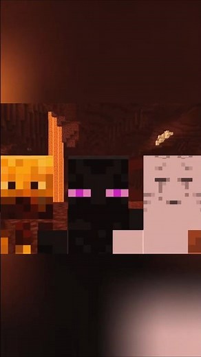 Minecraft mobs from the Nether doing the shoulder shake dance