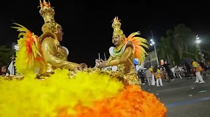 Samba schools parade on the first day of Rio's carnival