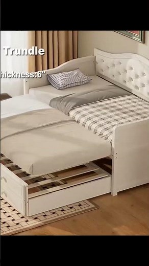 Bellemave® Twin Daybed with Trundle & 2 Storage Drawers | Button Tufted Upholstered Backrest#shorts