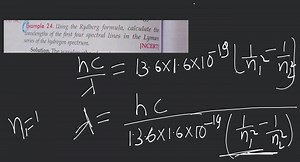 Example 24. Using the Rydberg formula, calculate the touvelengt... | Filo