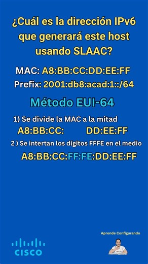 SLAAC en 50 SEGUNDOS: Calcula la dirección IPv6 completa desde la MAC (FÁCIL)