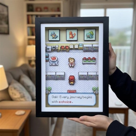 Pokémon 3D Shadow Box Diorama-professor Oak's Lab Choice-fire Red Leaf Green GBA Wall Art-retro Gamer Gift-bulbasaur Charmander Squirtle - Etsy