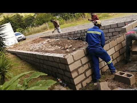 Building a Nutec House Foundation for an uneven ground, Cape Town, South Africa, January 28 2023,.
