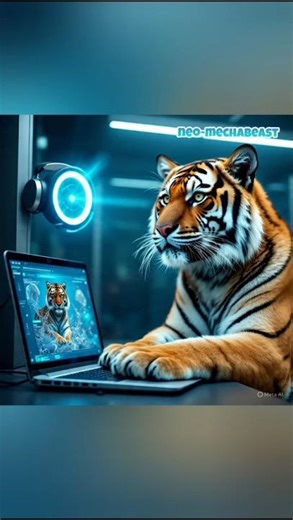 Tiger fuse with advance tech #transformanimal #Animalmachinehybrid #mechanicalbeast #roboticanimal