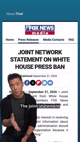 After the U.S. president revoked White House media access for CNN, MS NOW and Politico, other major U.S. networks including Fox News pulled out of the TV pool coverage in solidarity. Andrew Chang breaks down what the coverage boycott could mean for Trump's media reach. #CBCNews #Trump #media #AboutThat #UnitedStates
