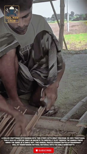 Incredible Precision! How Skilled Artisans Slice Bamboo Manuall