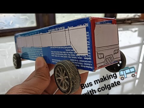 I Made a Bus Using a Colgate Box 😳🚌 | Easy DIY Craft from Waste | pradipto experiment