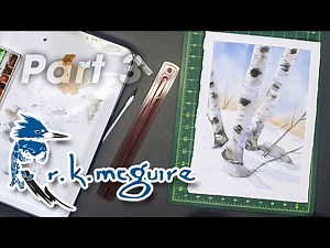 How to Watercolor Paint a Winter Birch Tree Scene | Part 3 | R K McGuire