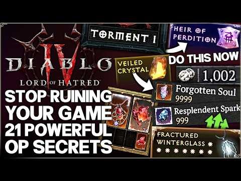 Diablo 4 - Don't Miss This - 21 POWERFUL Game Changing Tricks & Easy OP Gear - Secrets & Guide!