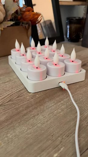 37K views · 1K reactions | Glow Up Your Space ✨ 12 Rechargeable flickering LED tea lights with remote & timer. Safe, flameless, perfect for Halloween, Christmas & weddings ️ Link in bio & follow for more  #homedecor #candles #cozyvibes #ledglow #decorinspo #homeglowup | easyazdeals | Facebook