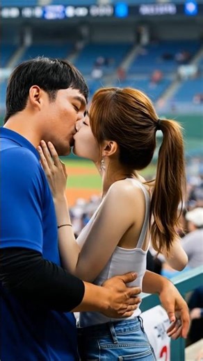 Kiss Time at the Baseball Stadium