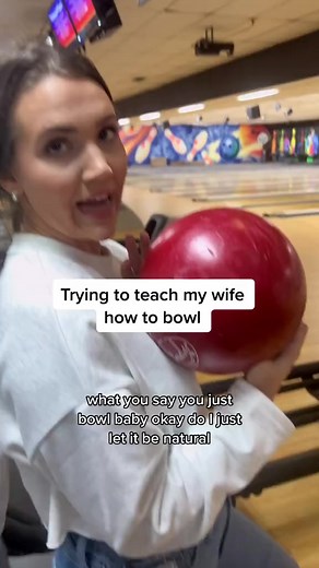 Maybe she needs to teach me how to bowl hunteranddevin coupletok bowling funny marriage | Hunter & Devin