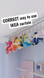 1.1M views · 13K reactions | I need more storage solutions for plush 藍 this is how I’m using the IKEA ceiling curtain rail | Jamie Jo Art | Facebook