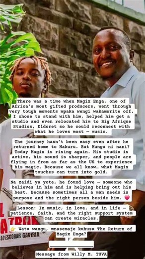 Willy M. Tuva on Magix Enga on Kenyan Music comeback!! #news #shorts