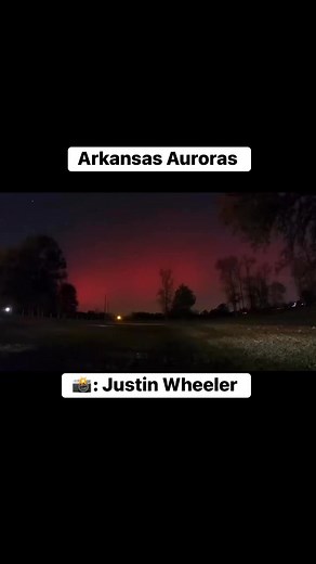 TIME LAPSE of the auroras in Arkansas from Tuesday night. Really incredible that we saw this once again. We went decades without a display this vivid this far south and now it’s been 3 times in 2 years! 📸: Justin Wheeler | Meteorologist James Bryant
