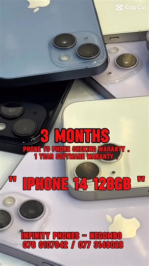 73 shares | apple iphone " 14 128GB " Battery helth above 90% Top condition 100% Full set with a box Warranty - :3 months phone to phone cheking waranty : 1 year software waranty Contact us - : ❝ퟎퟕퟕ ퟑퟏퟒퟗퟎퟐퟖ / ퟎퟕퟔ ퟎퟏퟎퟕퟗퟒퟐ❞ 퐈퐍퐅퐈퐍퐈퐓퐘 퐏퐇퐎퐍퐄퐒 - 퐍퐄퐆퐎퐌퐁퐎 WE ARE ACCEPT : KOKO PAY / CARD PAYMENTS / CASH #Tech #iphoneshop #usedmobile #koko #exchange @top fans | Infinity Phones | Facebook