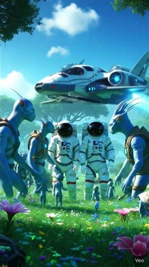 Astronauts Meet the Blue Aliens: A New Beginning #space #cosmicexploration #cosmicvision #alienlife