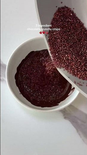 easy + healthy recipe for when you next need a sweet treat ✨ 3 ingredient chocolate quinoa crisps 🤍