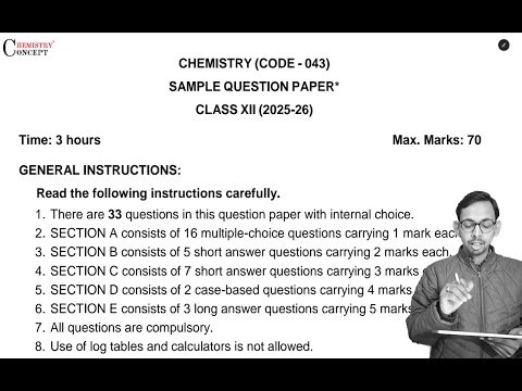 CBSE Class 12 Chemistry Sample Paper 2025-26 Solutions | #cbseboard #chemistry