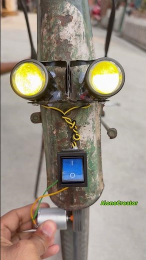 Powering Two Bike Fog Lights Using a Bicycle #tech #generator #DIYProject