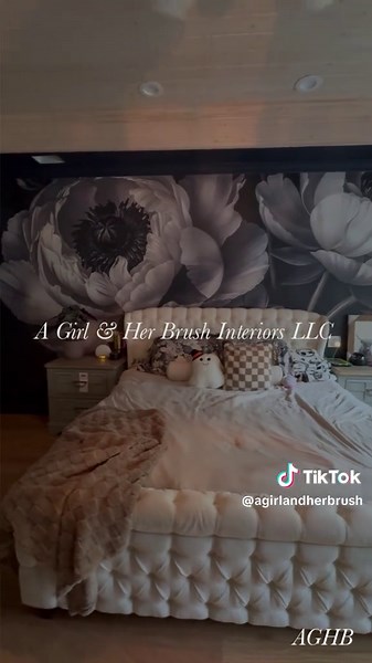✨ MODERN MUSE PROJECT ✨ From blank walls to bold statement vibes—this bedroom transformation is everything. The floral mural, deep moody tones, and layered textures came together to create the ultimate retreat. 🌸🖤 Couldn’t have done it without AGHB’s amazing crew—Tracey, Tabatha, and myself—each putting in the work to bring this vision to life. Teamwork really does make the dream work. 🙌 #AGirlAndHerBrushInteriors #ModernMuseProject #InteriorDesign #BedroomGoals #MoodyInteriors