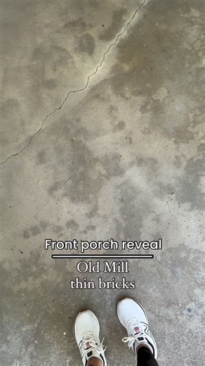 🧱 BRICK FRONT PORCH 🧱 . Repost @ruefer.heartandhome ・・・ ✨✨front porch reveal!!! I’m so excited to share the finished project with you guys!! Who even remembers the crack in the concrete that drove me crazy for 14 years?!?! Not me. This project was made possible with the use of @oldmillbp thin brick product. We used the single bricks in the “midtown” color. Our front porch was just shy of 70 square feet to give you an idea. I’m also happy to share a discount code with all of you. If you enter c