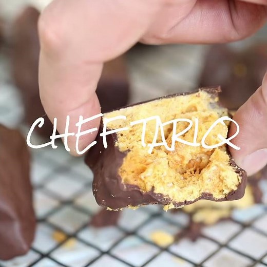 Crunchy Sponge Candy (Chocolate Covered) | Chef Tariq