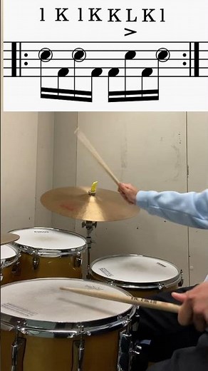 Kick snare paradiddle displacement grooves #drumgroove #drumandbass #drumexercise #vicfirth