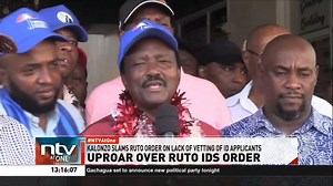Uproar Over Ruto IDs Order Wiper Party leader Kalonzo Musyoka has accused President William Ruto of plotting to rig the 2027 presidential election by abolishing vetting of persons for issuance of identity cards in Northern Kenya. #NTVAtOne | NTV Kenya