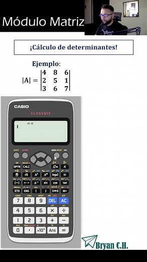 El módulo de Matriz de la Casio fx-570 LA X permite estimar el determinante de matrices 2×2, 3×3 y 4×4. Además, es posible operar sumas, restas y productos de matrices. Así como, calcular la matriz transpuesta. #Ingenieria #Dinámica #Física #MecánicaVectorial #Matemática #Algebra #Ciencia #CostaRica #Latinoamérica #Hispanoamérica #BryanCH #BeerJohnston #TEC #Math #Physics #Dynamics #Youtube #Tiktok #facebookpost