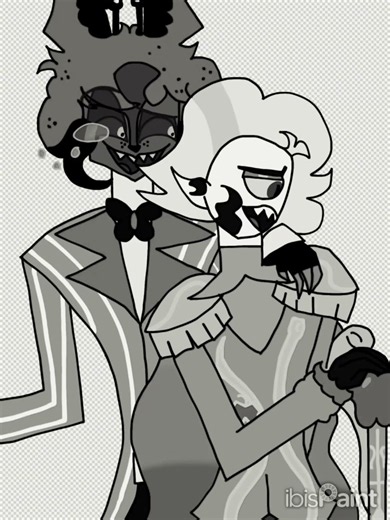 "Pink Looks Good On You!" 💕💕// Radioapple/Appleradio Fanart // Hazbin Hotel//Lucifer & Alastor📻🍎