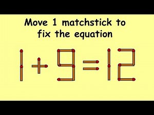 1+9=12 turn this wrong equation into correct | Match stick puzzle #343 | Puzzles with Answer