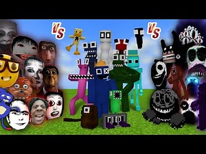 Nico's Nextbots vs. Rainbow Friends vs. DOORS | Minecraft (A ROBLOX ADDON BATTLE!)