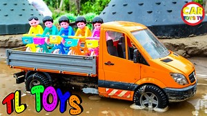 Car Toys Help Crossing On Deep Water | TL Toys | MKTD Power Rangers