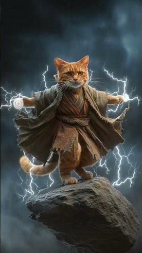 Wizard Cat of the Storm ⚡😼 | The Magical Cat With Superpowers! #shorts