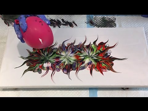 ABSOLUTELY GORGEOUS COLOURS AND COMPOSITION ACRYLIC MAGIC~ BALLOON KISS AND BLOW TECHNIQUE