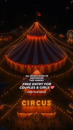 Pluto Entertainment on Instagram: "🎪 CIRQUE LA NUIT – THIS SUNDAY! A magical circus-themed night under the stars at PENTHOUZE, KP 🎭✨ 🎧 Featuring HRJ @hrithikjain_hrj 🗓 30th NOVEMBER | SUNDAY | 7:00 PM onwards 👫 FREE ENTRY for Couples & Females 👦 Male Stag – DM 🎟 Guestlist Event – Limited Spots! For Table Reservations: 📞 +91 90114 98306 / +91 93094 52750 📍 Venue: PENTHOUZE, Onyx, Koregaon Park Annexe, Pune Follow 👉 @pluto.entertainments for all upcoming parties, free entries & VIP acces