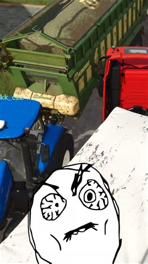 BLIND TURN - LOST TRACTION - CRASHED INTO TRACTOR 😤 | Farming Simulator 25 #shorts #farmingsimulator