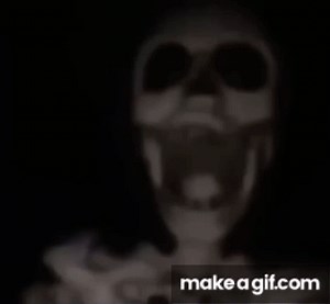 Skeleton spinning on fan meme on Make a GIF